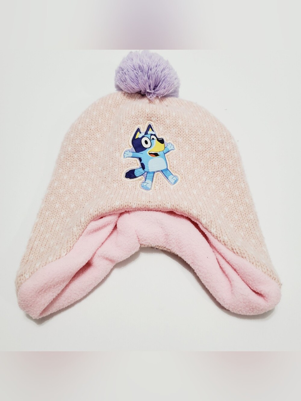 Bluey Girls Winter Beanie Pom Hat Pink OS